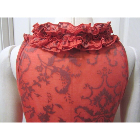 TESTAMENT Anthropologie - Coral Ruffled Neck Knit Sleeveless Tank Top size Small - Picture 8 of 8